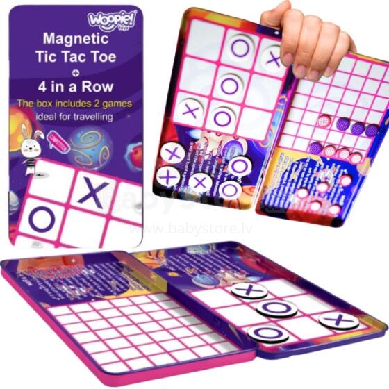 WOOPIE IQ magnētiskā stratēģijas spēle 2in1 Tic Tac Toe + 4 vienā līnijā MINI