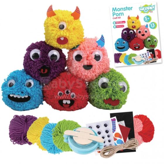WOOPIE ART&amp;FUN Make a Monster Creative Kit Monster Pom