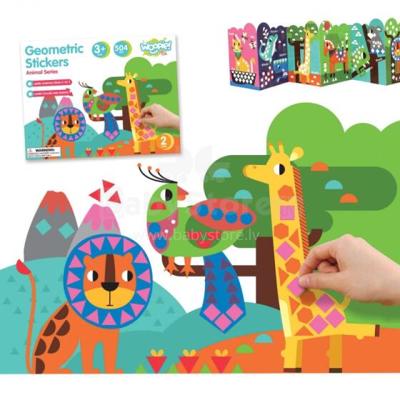 WOOPIE ART&amp;FUN Stickers Set Match Shapes and Colors Animals Stickers 504 pcs.