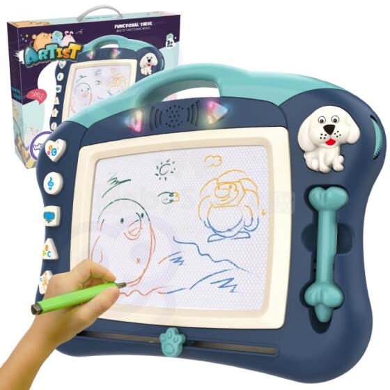 WOOPIE interaktīvā magnētiskā tāfele Scribble, grafiskā planšete ar mūziku, gaiši zila