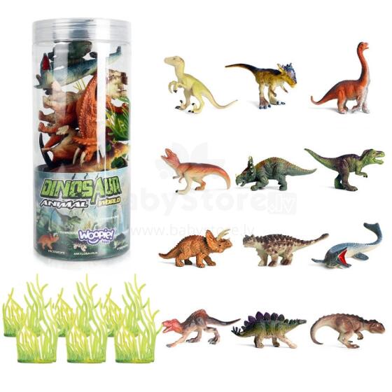 WOOPIE Set of Dinosaurs Figures 18 pcs. - version 2