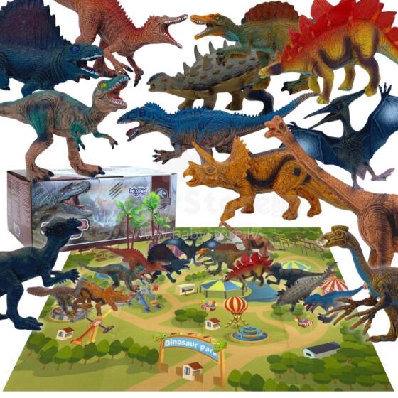 WOOPIE Set of Dinosaurs XL Figures + Mat