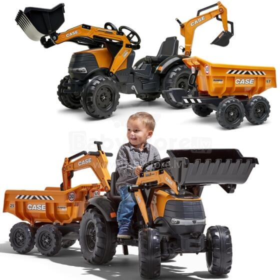 Трактор-экскаватор FALK Case IH Orange с прицепом и подвижным ковшом от 3 лет