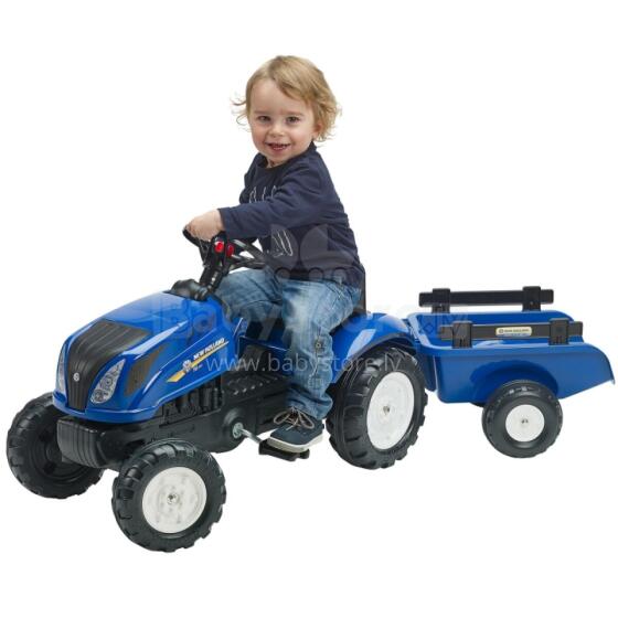 FALK New Holland Large Pedal Tractor with Trailer + Opening Hood from 2 years