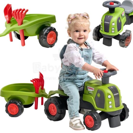 FALK Claas 470 Arion Ride-on Green с прицепом + комплект для песка