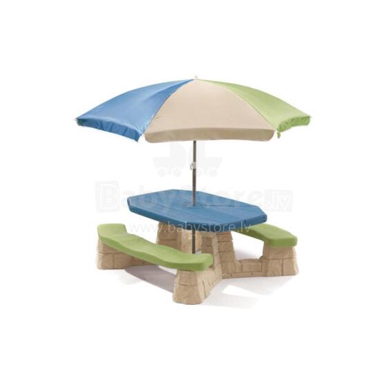 STEP2 Picnic Table with Umbrella and Benches