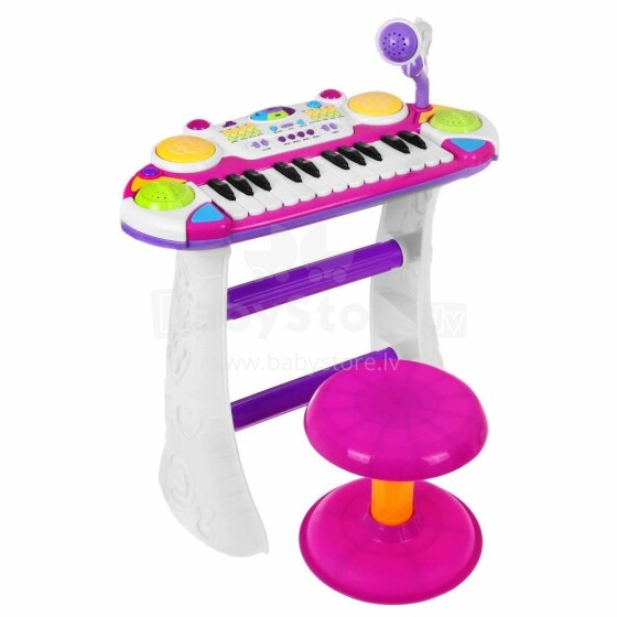 „TLC Baby“ elektroninės klaviatūros „Art.B15“ sintezatorius su mikrofonu su garso ir šviesos efektais