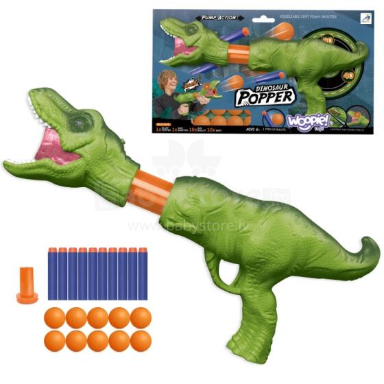 WOOPIE Putuplasta Bumbas un Šautriņas Automātiskais Palaidējs Dinozaurs 22 Gab.