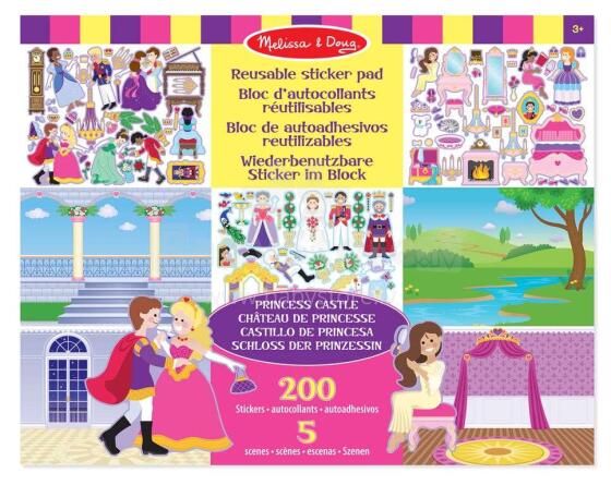 Melissa&Doug Princess Castle Art.14306 Альбом с многократными наклейками Замок Принцессы