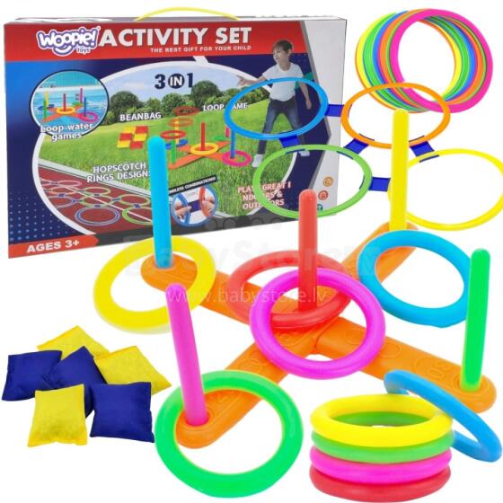 WOOPIE komplekts 3in1 Serso Hopscotch Cornhole spēles mešanas pupiņu maisi