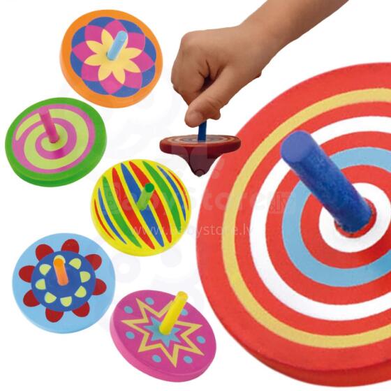 VIGA Colorful Wooden Spinning Top 1pc