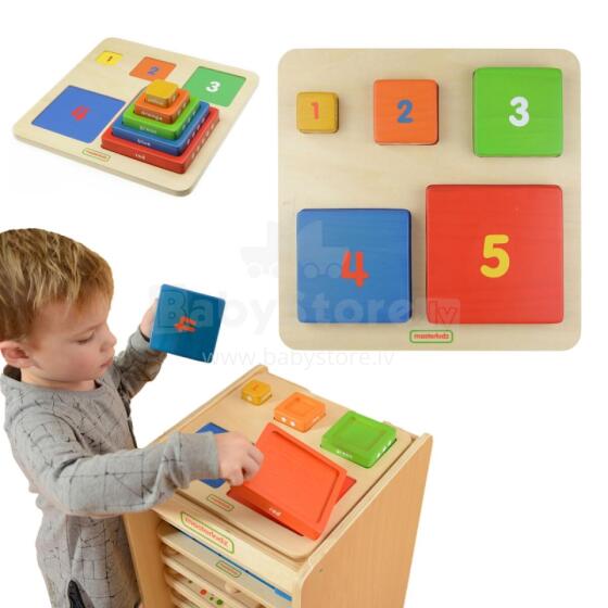 MASTERKIDZ Koka piramīda Attīstošā Skaitīšanas Krāsa Montessori