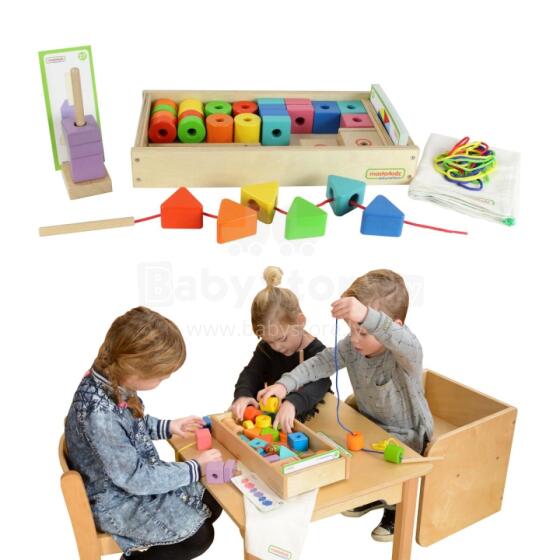MASTERKIDZ Large Wooden Montessori Lace Threader
