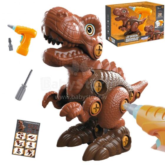 WOOPIE pieskrūvējamais dinozauru konstruktora komplekts + urbis 31 gab.