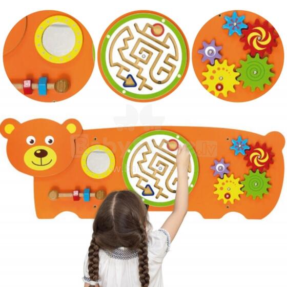 VIGA sensorās manipulācijas rotaļu lācīšu dēlis FSC Montessori sertifikāts