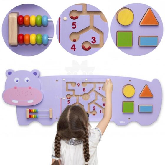 VIGA Sensorās Manipulācijas Tāfeles Hipopotamus FSC Montessori Sertifikāts