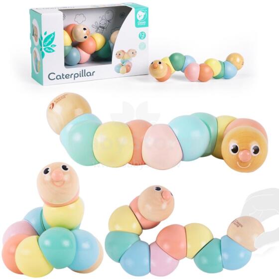 CLASSIC WORLD Wooden Caterpillar Colorful for Bending and Twisting