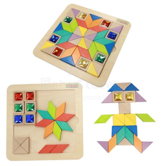 MASTERKIDZ Puzzle Mosaic Learning Colors and Shapes Tangram Montessori