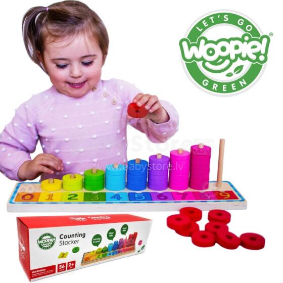 WOOPIE GREEN Montessori Mācīšanās skaitīt un krāsot puzle 56 gab.