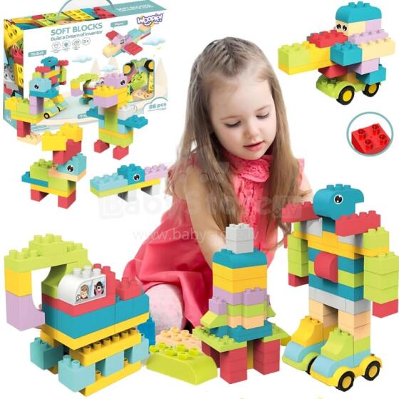 WOOPIE Large Educational Construction Blocks for Children 86 pcs. - Steamed at 120 degrees