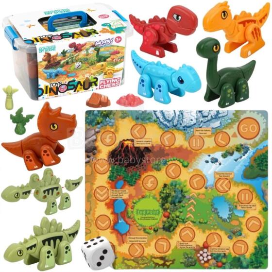 WOOPIE Construction Set 2in1 Dinosaurs Board Game + 46 pcs Dice