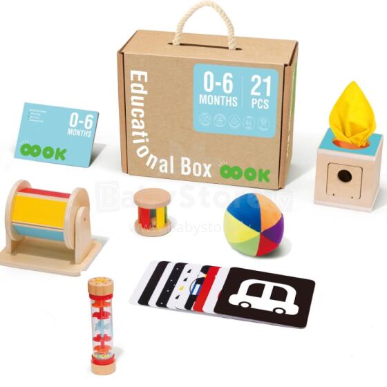 TOOKY TOY Box XXL Montessori Educational Box 6in1 Sensory 0-6 Months