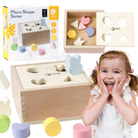 CLASSIC WORLD Stacking Shapes Wooden Sorter for Children 10 pcs.