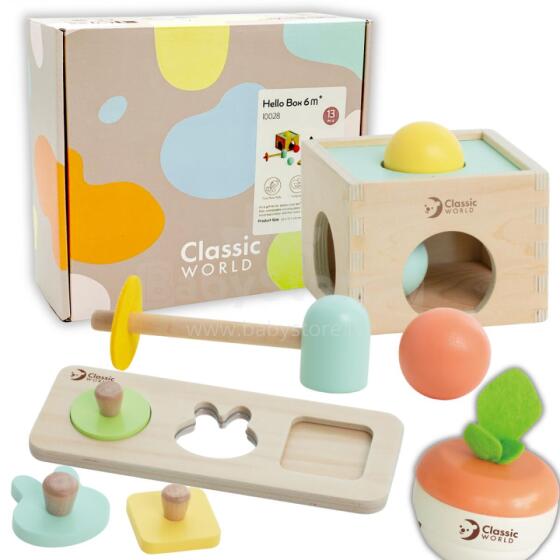 CLASSIC WORLD Pasteļu izglītojošs komplekts bērniem no 6 līdz 12 mēnešiem