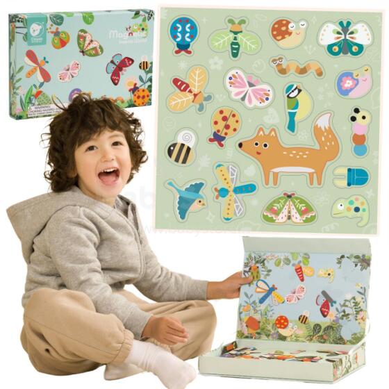 CLASSIC WORLD Magnetic Puzzle Animals Board Blocks Puzzle Memory 66 pcs.