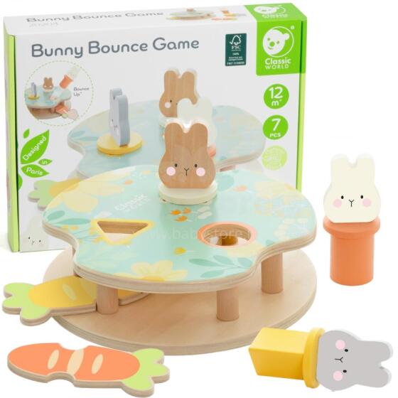 CLASSIC WORLD Wooden Game Jumping Bunnies 12m+