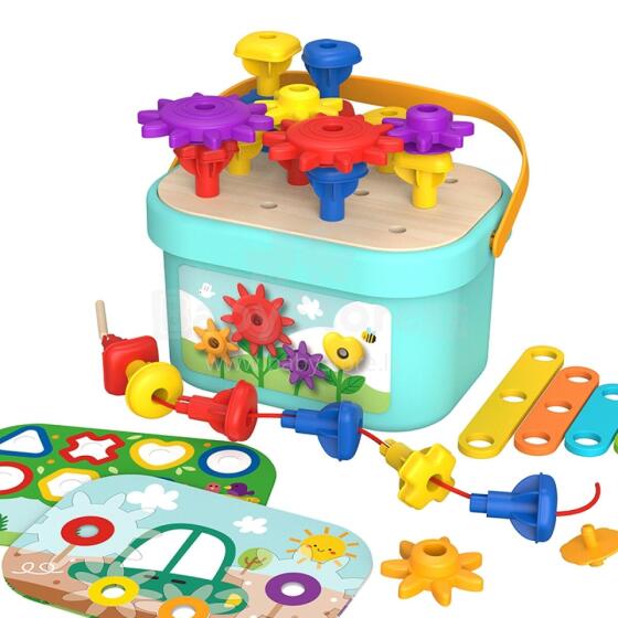 TOOKY TOY Монтессори-головоломка Колышки в коробке Стопки Нанизывание
