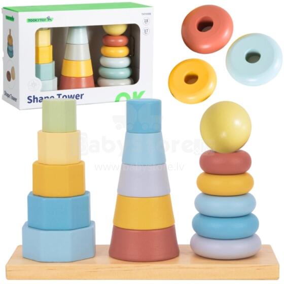 TOOKY TOY Три башни Стек-головоломка Монтессори Сортер