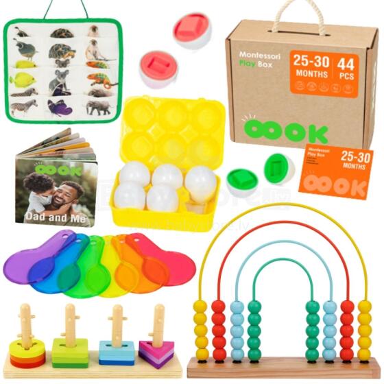 TOOKY TOY Box XXL Монтессори образовательный набор 7 в 1 сенсорный 25-30 месяцев