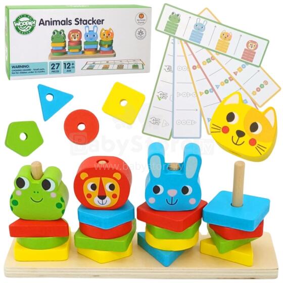 WOOPIE GREEN Монтессори-пазл «Животные-пирамидки» 27 шт. ЛСЦ