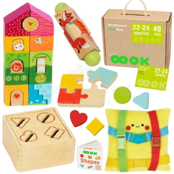 TOOKY TOY Box XXL Монтессори образовательный набор 7 в 1 сенсорный 22-24 месяца