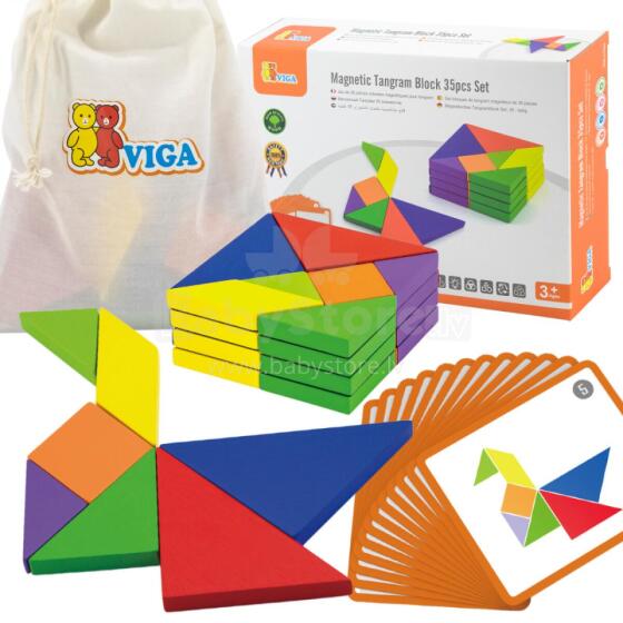 VIGA Tangram деревянная логическая игра-головоломка FSC сертификат
