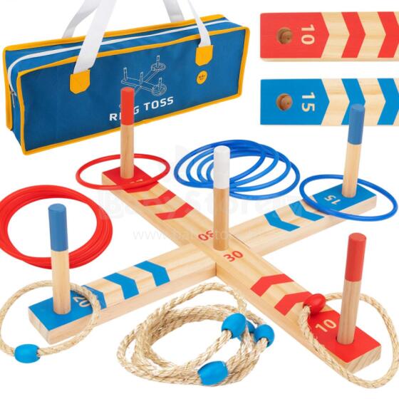 TOOKY TOY Koka jautra Serso arkādes gredzenu krusta spēle