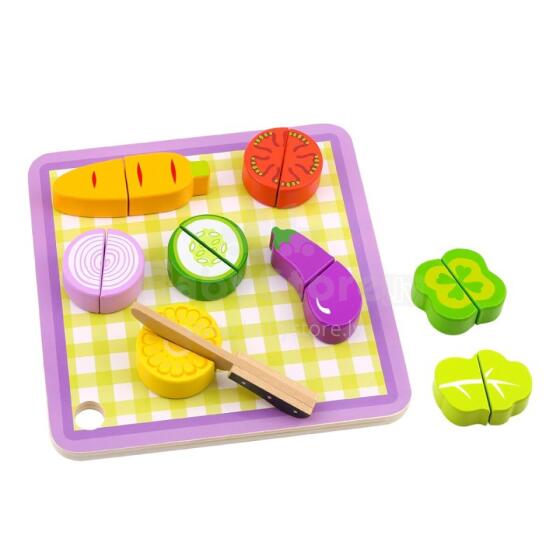 TOOKY TOY koka dārzeņu griešanas dēlīši 20 gab.