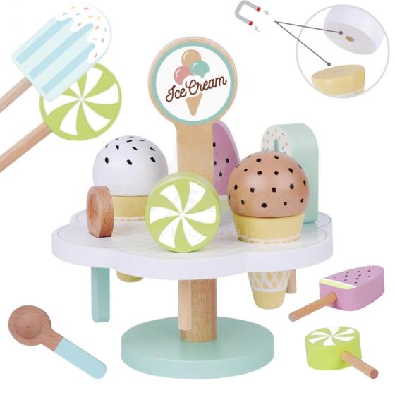 TOOKY TOY Деревянное магнитное мороженое на подставке