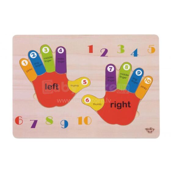 TOOKY TOY Развивающая деревянная головоломка для обучения счету и цветам