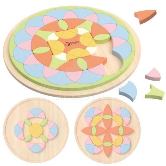 KLASISKĀ PASAULES Pasteļtoņu Mandala Montessori Puzle Mozaīkas Ziedi