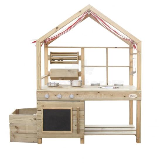 CLASSIC WORLD EDU Large Wooden Kitchen with Canopy + Accessories