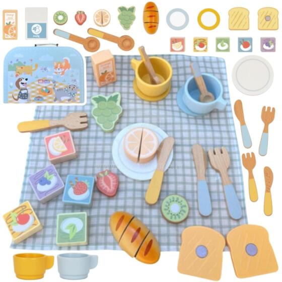 TOOKY TOY Zestaw Piknikowy Owoce do Krojenia Zestaw Śniadaniow