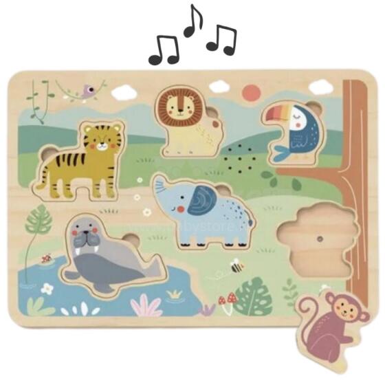 TOOKY TOY Drewniane Interaktywne Puzzle Zwierzątka