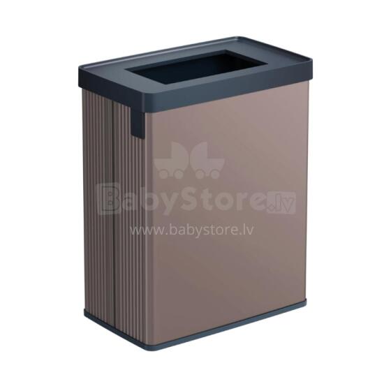 Rectangular metallized waste bin Verto Recycle 54L pearl pink