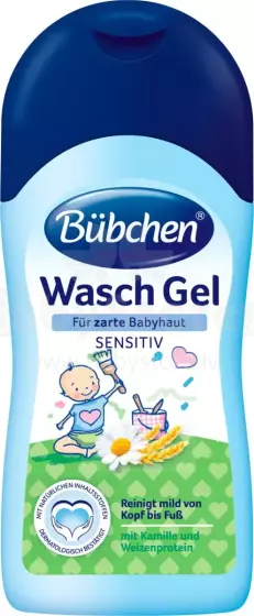 Bubchen Wash Gel Art.TB108 Gēls ar kumelīšu ekstraktu un kviešu asnu proteīnu zīdaiņa mazgāšanai
