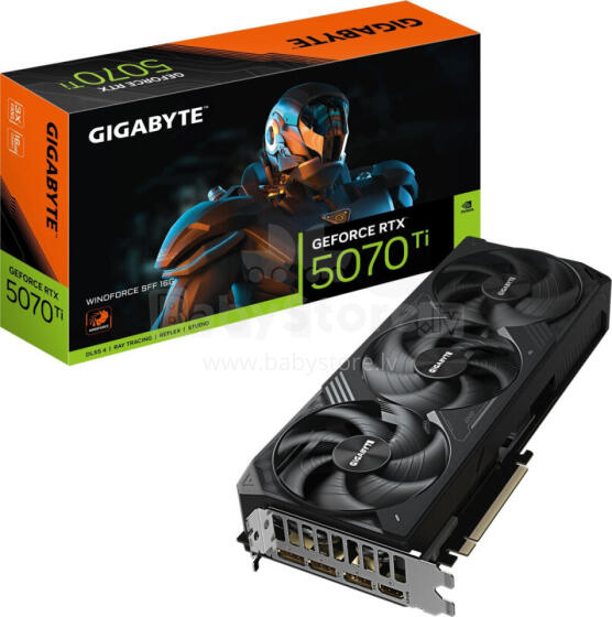 Grafikas karte Gigabyte GeForce RTX 5070 Ti Windforce SFF 16GB GDDR7 DLSS4 (GV-N507TWF3-16GD)