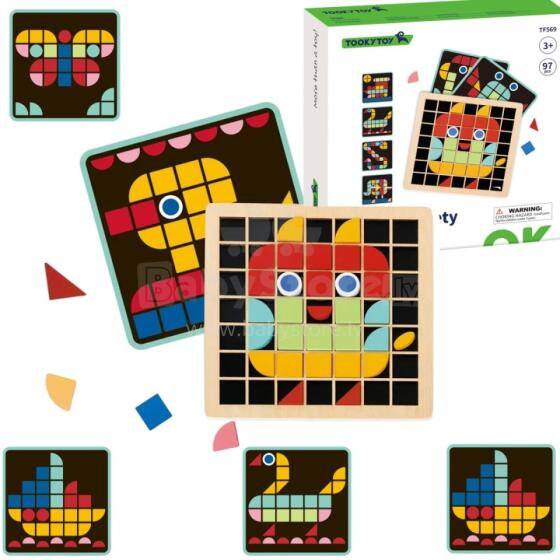 TOOKY TOY Wooden Mosaic Montessori Puzzle