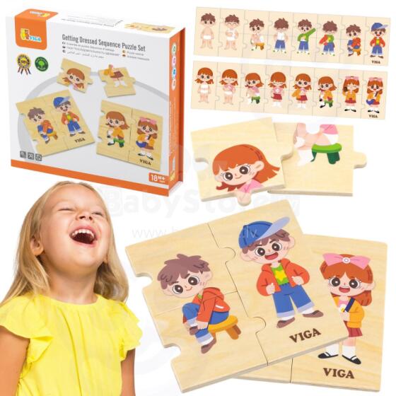 VIGA Wooden Educational Puzzle for Children 6pcs