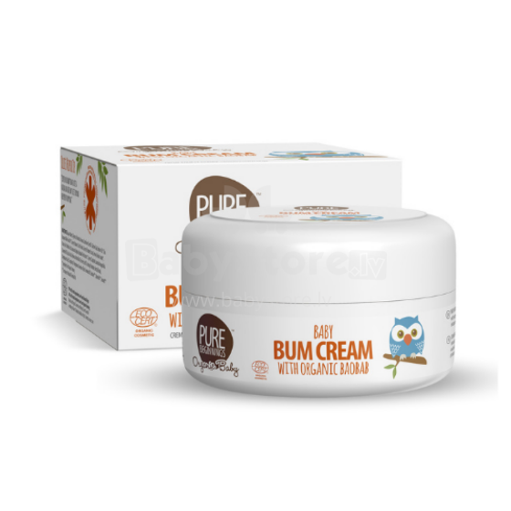 Pure Beginnings Bum Cream Art.251268  Daudzfunkcionāls krēms sarkaniem plankumiem, autiņbiksīšu izsitumiem, kukaiņu kodumiem u.c. ar organisku maizes koku ekstraktu,125 ml